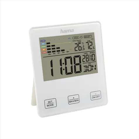 HAMA TH-10 biela / teplomer/vlhkomer s alarmom tvorby plesní