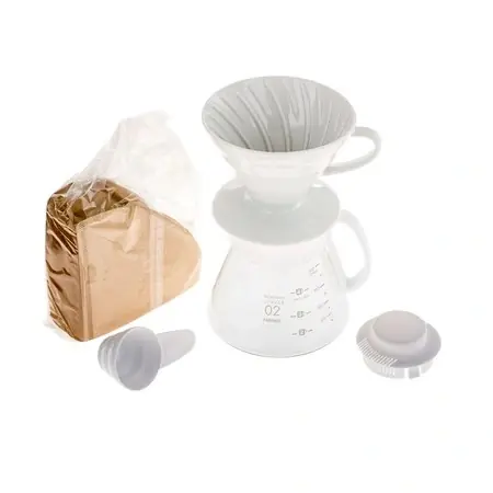 Hario V60 Dripper & Pot set biela / dripper + server + filtre