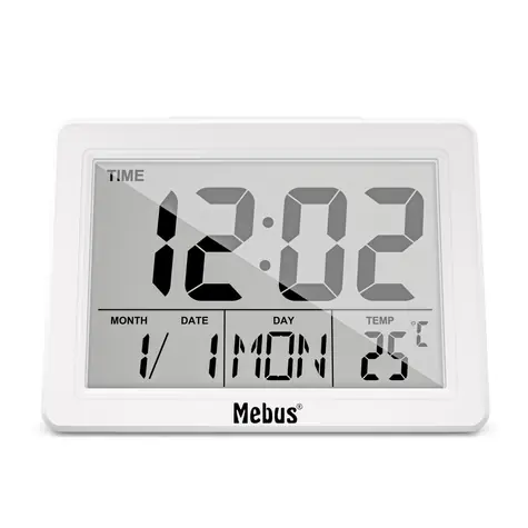 Rozbalené - Mebus 25738 Quartz Alarm Clock / Budík / 3 x AAA / rozbalené