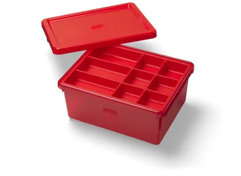 Lego úložný box s organizérom 37.5 x 16 x 29.5 cm - červená