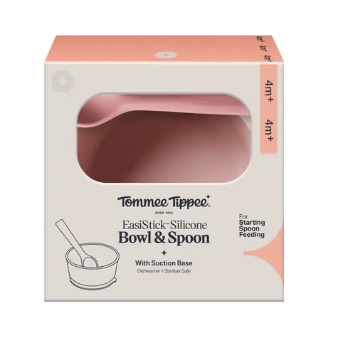 Tommee Tippee Silikónová mištička s prísavkou a lyžičkou ružová