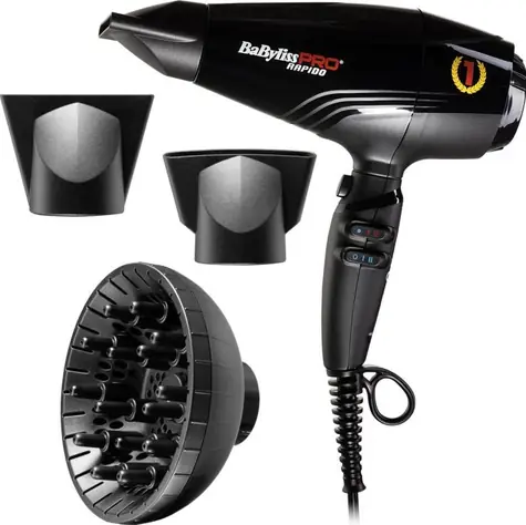Rozbalené - Babyliss BAB7000IE / Profesionálny fén na vlasy / 2200W / 12 teplôt & rýchlostí / Difuzér / 2xkoncentrátor / rozbalené