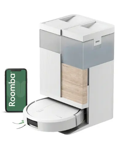 iRobot Roomba PLUS 575 Combo + AutoWash dock biela / Robotický vysávač / WiFi / vysávanie & mopovanie
