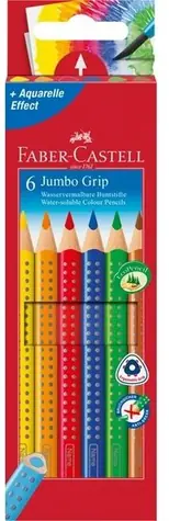 Faber-Castell Jumbo Grip - Pastelky trojhranné - 6 ks / rozmývateľné