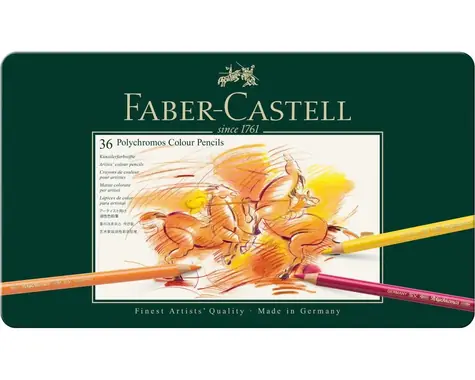 Faber-Castell Polychromos - Pastelky šesťhranné - 36 ks / umelecké / vodeodolné / plechová krabička