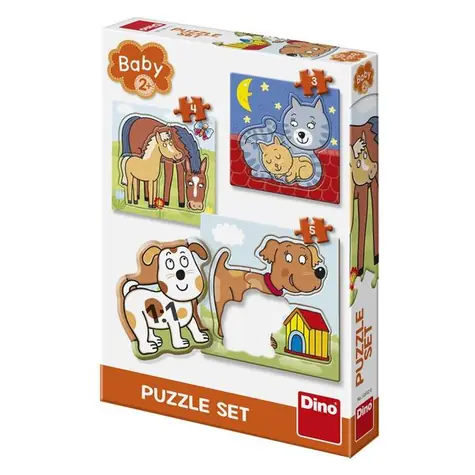 Dino Baby Puzzle set - ZVIERATÁ NOVÝ / 3-5 dielikov / od 2 rokov