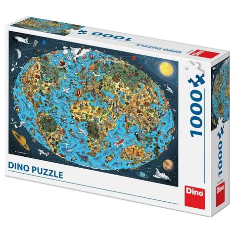 DINO Kreslená mapa sveta / 1000 dielikov / od 15 rokov