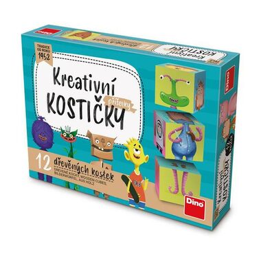 Dino Kocky Príšerky / Kubus drevené kocky / 12 dielikov / od 3 rokov