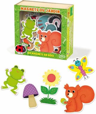 Vilac Drevené magnetky záhrada 20ks / od 2 rokov