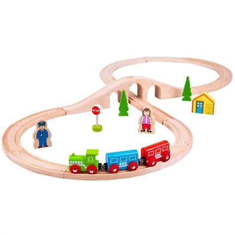 Bigjigs Rail Drevená vláčikodráha osmička / 40 dielov / od 3 rokov