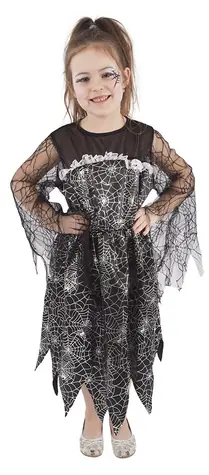 Rappa Detský kostým s pavučinou na čarodejnice - Halloween (S) / 4-6 rokov (110-116 cm)