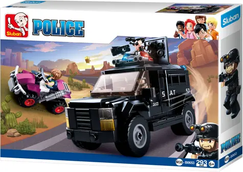 Sluban Polícia M38-B0653 SWAT vyzbrojený automobil / Lego - kompatibilný / Počet figúrok|dielikov: 3|290 / od 6 rokov