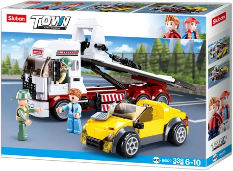 Sluban Town M38-B0879 Odťahovka so sklápacou korbou / Lego - kompatibilná / Počet figúrok|dielikov: 2|338 / od 6 rokov