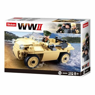 Sluban WWII M38-B0690 Nemecký automobil Schwimmwagen / LEGO - kompatibilný / Počet figúrok|dielikov: 1|106 / od 8 rokov