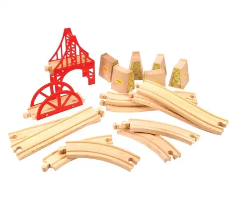 Bigjigs Rail Drevené koľaje set most 18 dielov / od 3 rokov
