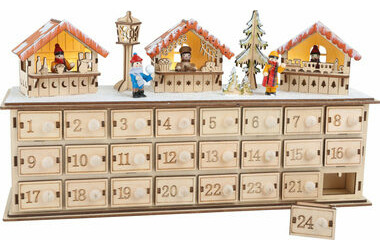 Small Foot Drevený adventný kalendár vianočné trhy