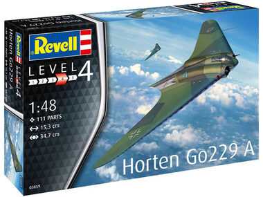 Revell Horten Go229 A-1 / Plastikový model / 1:48 / Počet dielikov 111 / Obtiažnosť 4 / odporúčaný vek: od 12 rokov
