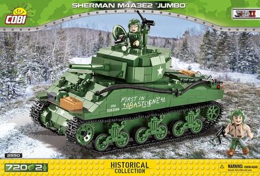 COBI 2550 Sherman M4A3E2 Jumbo WW II / 720 dielov / 2 figúrky / od 7 rokov