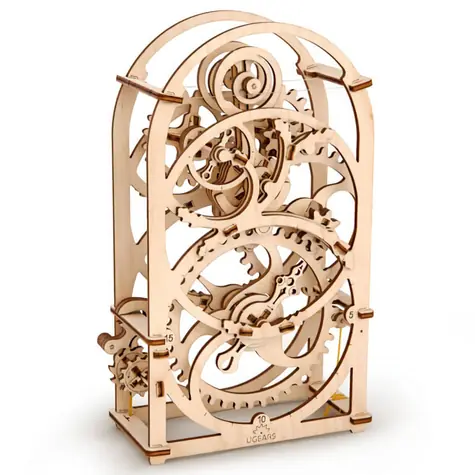 Ugears 3D drevené mechanické puzzle Hodinový strojček / od 14 rokov / 107 dielikov / Obtiažnosť: stredná