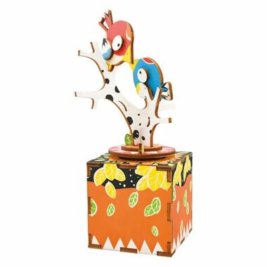 RoboTime 3D skladačka hracej skrinky Spievajúce vtáčiky / od 14 rokov / 33 dielikov / Obtiažnosť: stredná