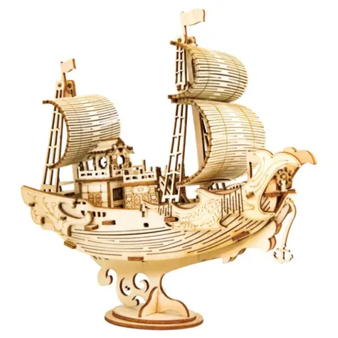 Robotime drevené 3D puzzle Japonská plachetnica / od 8 rokov / 91 dielikov / Obtiažnosť: nízka