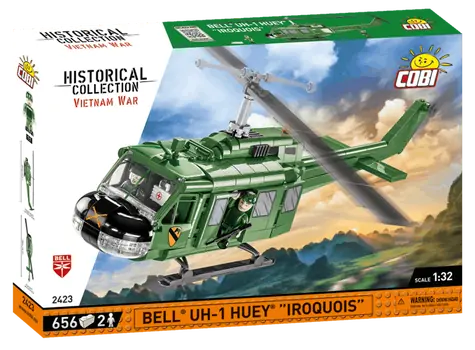COBI 2423 Americký vrtuľník Bell UH-1 Huey Iroquois / 1:32 / 656 kociek / od 9 rokov