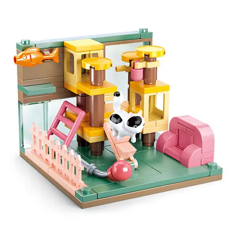 Sluban Mini Handcraft M38-B0919D Kútik pre mačky / LEGO - kompatibilný / Počet figúrok|dielikov: 1|103 / od 6 rokov