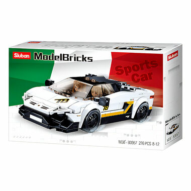 Sluban Model Bricks M38-B0957 Biely taliansky športiak / LEGO - kompatibilný / Počet figúrok|dielikov: 2|276 / 8 rokov