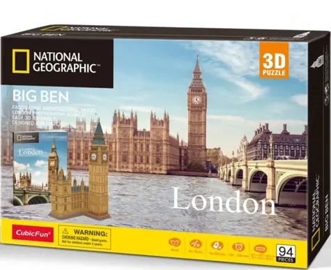 CubicFun Puzzle 3D National Geographic: London - Big Ben / 94 dielov / 25.7x20.9x29.2cm