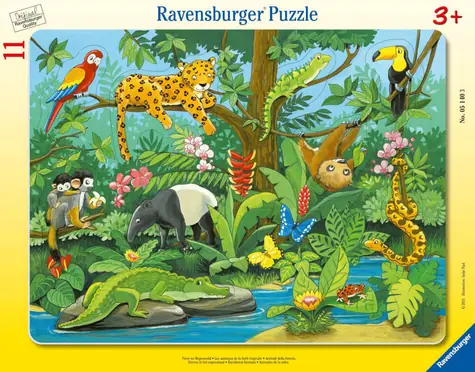 Ravensburger Zvieratá v dažďovom pralese / 11 dielikov / od 3 rokov