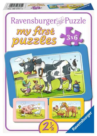 Ravensburger Zvierací kamaráti / 3 x 6 dielikov / od 2 rokov