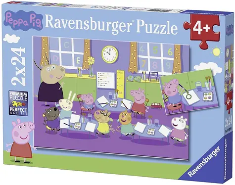 Ravensburger Prasiatko Peppa: V škole - 2 x 24 dielikov / od 4 rokov