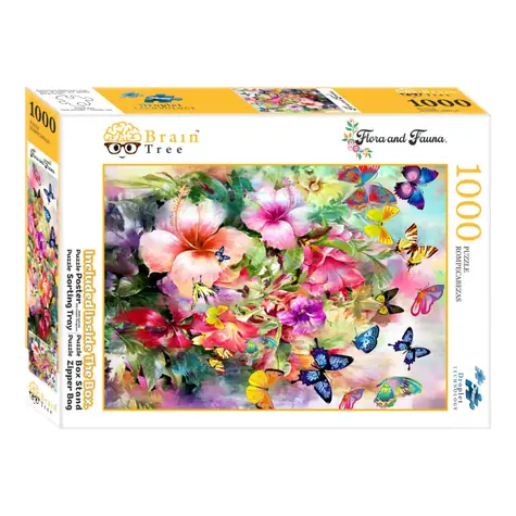 Brain Tree Puzzle Kvety a motýle / 1000 dielikov / od 14 rokov