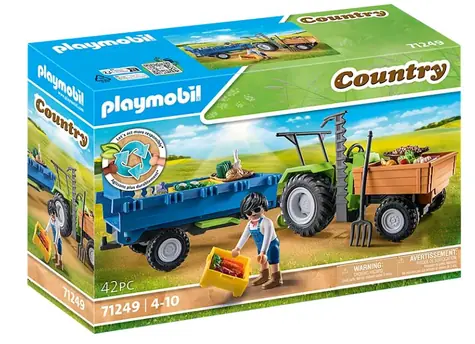 Playmobil® Country 71249 Traktor s prívesom / Počet dielikov: 42 / od 4 rokov
