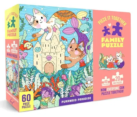 Chronicle books Rodinné puzzle Purrmaid Paradise / 60 dielikov / od 3 rokov