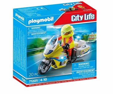 Playmobil City Life 71205 Záchranársky motocykel s blikajúcim svetlom / Počet dielikov: 20 / od 4 rokov 