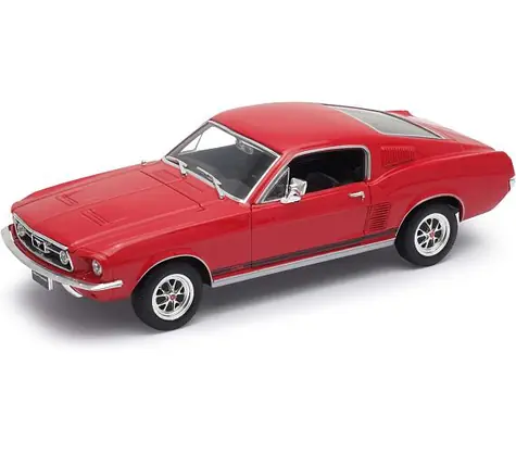 Welly Ford Mustang GT (1967) červená / 1:24 / od 8 rokov