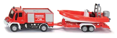 SIKU Blister - Požiarne vozidlo Unimog s člnom / od 3 rokov