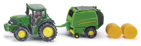 SIKU Blister - John Deere traktor s balíkovačkou / od 3 rokov