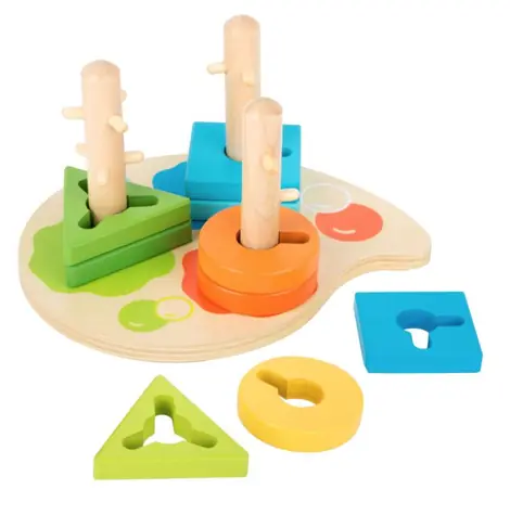 Small Foot Drevená hra farby a tvary / od 12 mesiacov