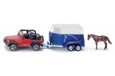 SIKU Blister - Terénne vozidlo s prívesom a koňom / 1:55 / od 3 rokov