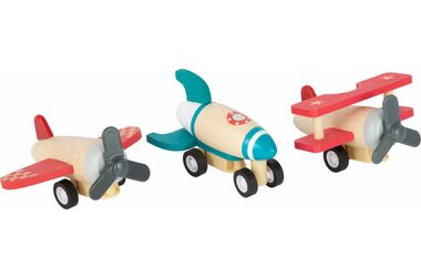 Small Foot Drevené naťahovacie lietadlá 3 ks / od 12 mesiacov