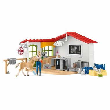 Schleich Farm World 42502 Ordinácia veterinára s domácimi zvieratami / od 3 rokov