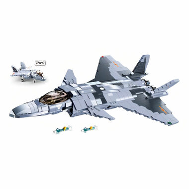 Sluban Model Bricks M38-B0931 Stíhacie lietadlo Chengdu J-20 / LEGO - kompatibilné / Počet figúrok|dielikov: 1|926 / od 10 rokov