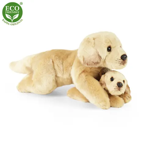 RAPPA Plyšový pes labrador s mláďaťom ležiaci 25 cm / ECO-FRIENDLY / od 0 mesiacov