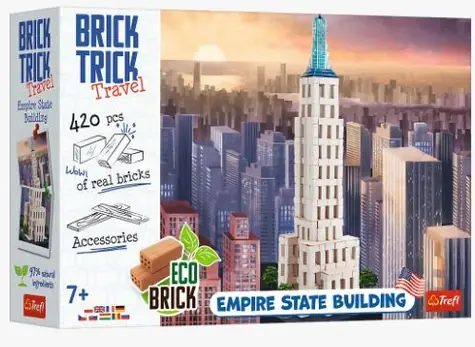 Trefl 3D Puzzle Brick Trick Travel - Empire State Building / 420 dielov / Odporúčaný vek: od 7 rokov