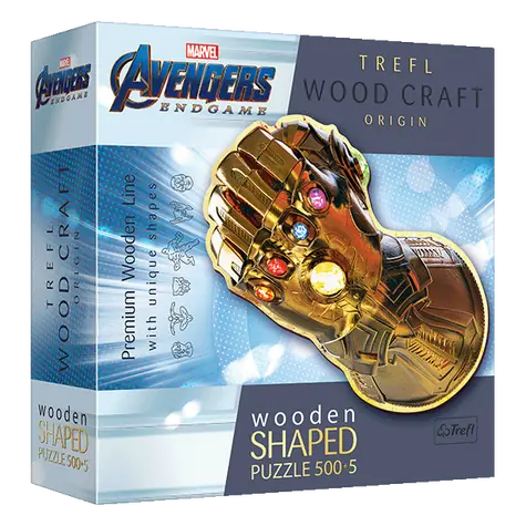 Trefl Wood Craft Origin - Puzzle - MARVEL Rukavice / 505 dielikov / 51.9 x 37.5 cm 