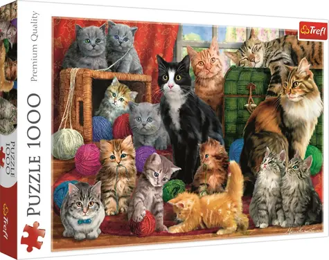 Trefl - Puzzle - Mačacie stretnutie / 1000 dielikov / 68.3 x 48 cm / vek 12+
