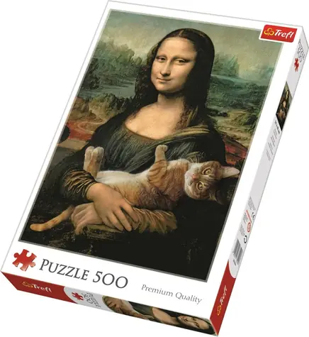 Trefl - Puzzle - Mona Lisa s mačkou / 500 dielikov / 48 x 34 cm / vek 10+
