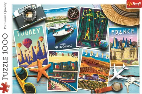 Trefl - Puzzle - Pohľadnica z dovolenky / 1000 dielikov / 68.3 x 48 cm / vek 12+